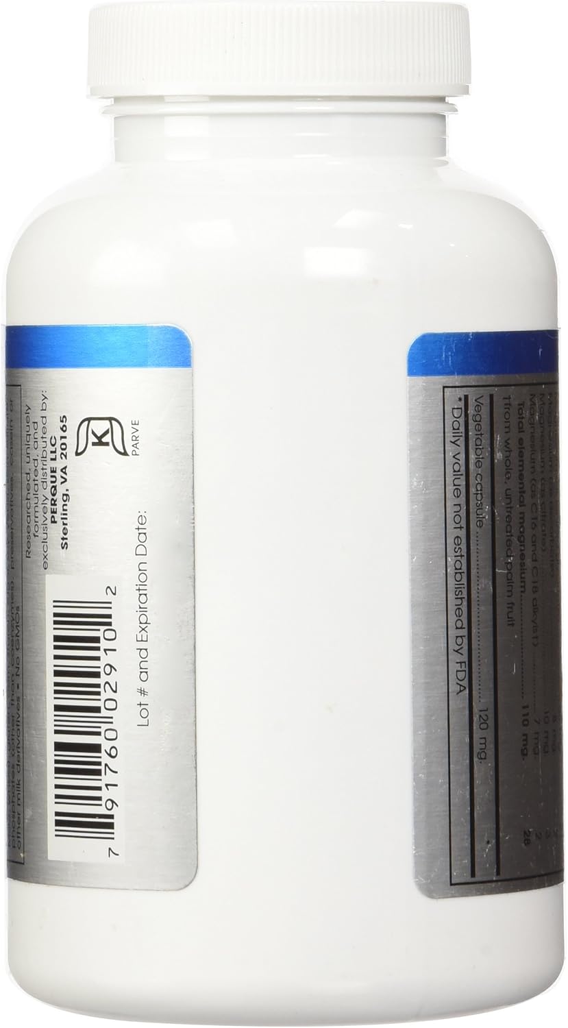 180 Vegetable Capsules of PERQUE Mg Plus Guard - High Absorption Magnesium Supplement