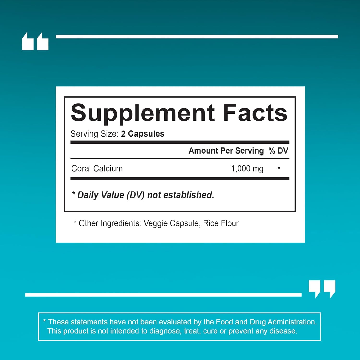 180 Veggie Capsules of Vitapia Coral Calcium Powder 1000mg - Non-GMO & Gluten-Free Supplement for Bone Health, PH Balance, and Trace Minerals Support