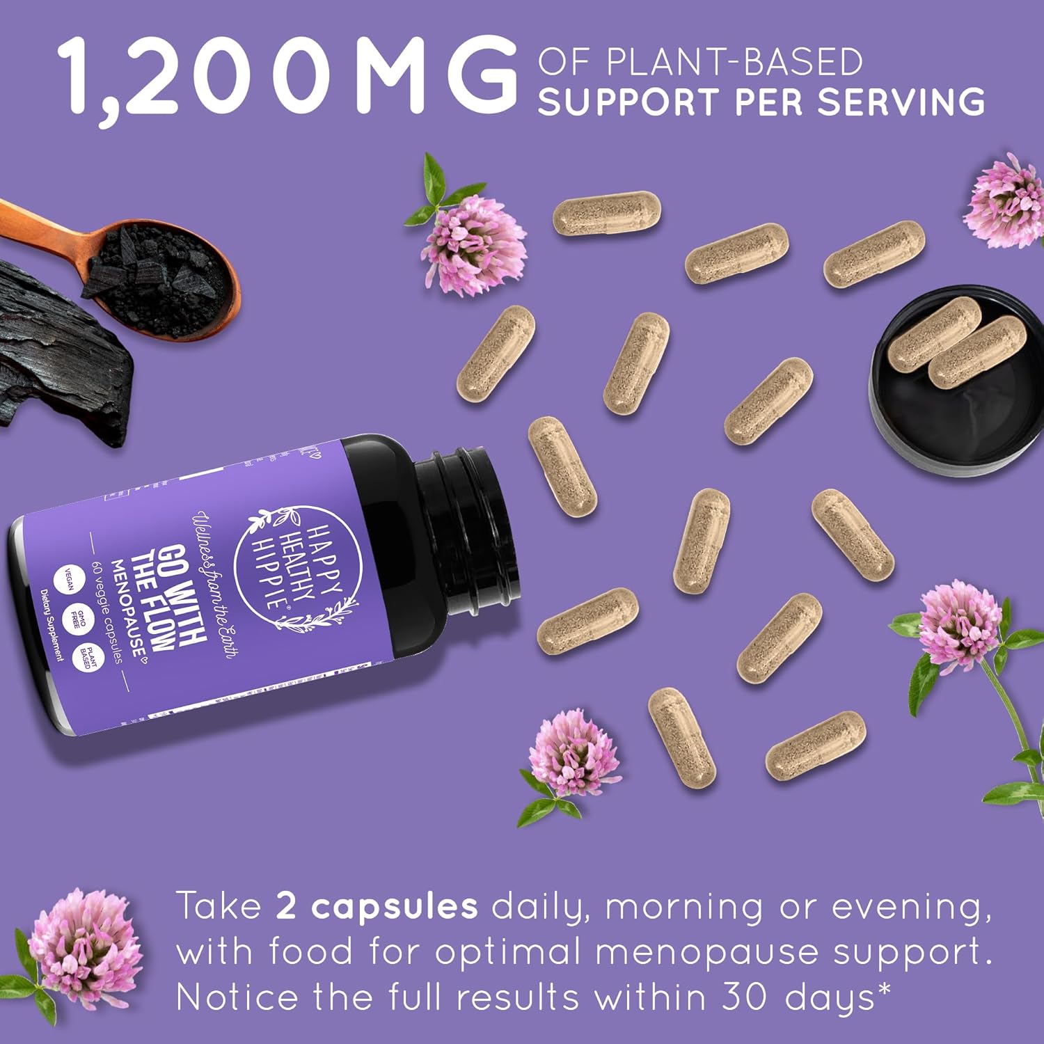 180ct Happy Healthy Hippie Go with The Flow Menopause Support & Hormone Balance for Women