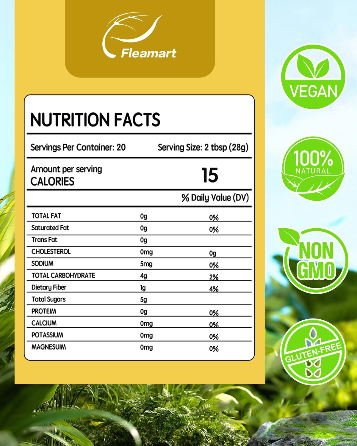 18.5OZ Fleamart Irish Sea Moss Gel: Organic Raw Seamoss Gel with 92 Minerals for Digestion & Thyroid Support