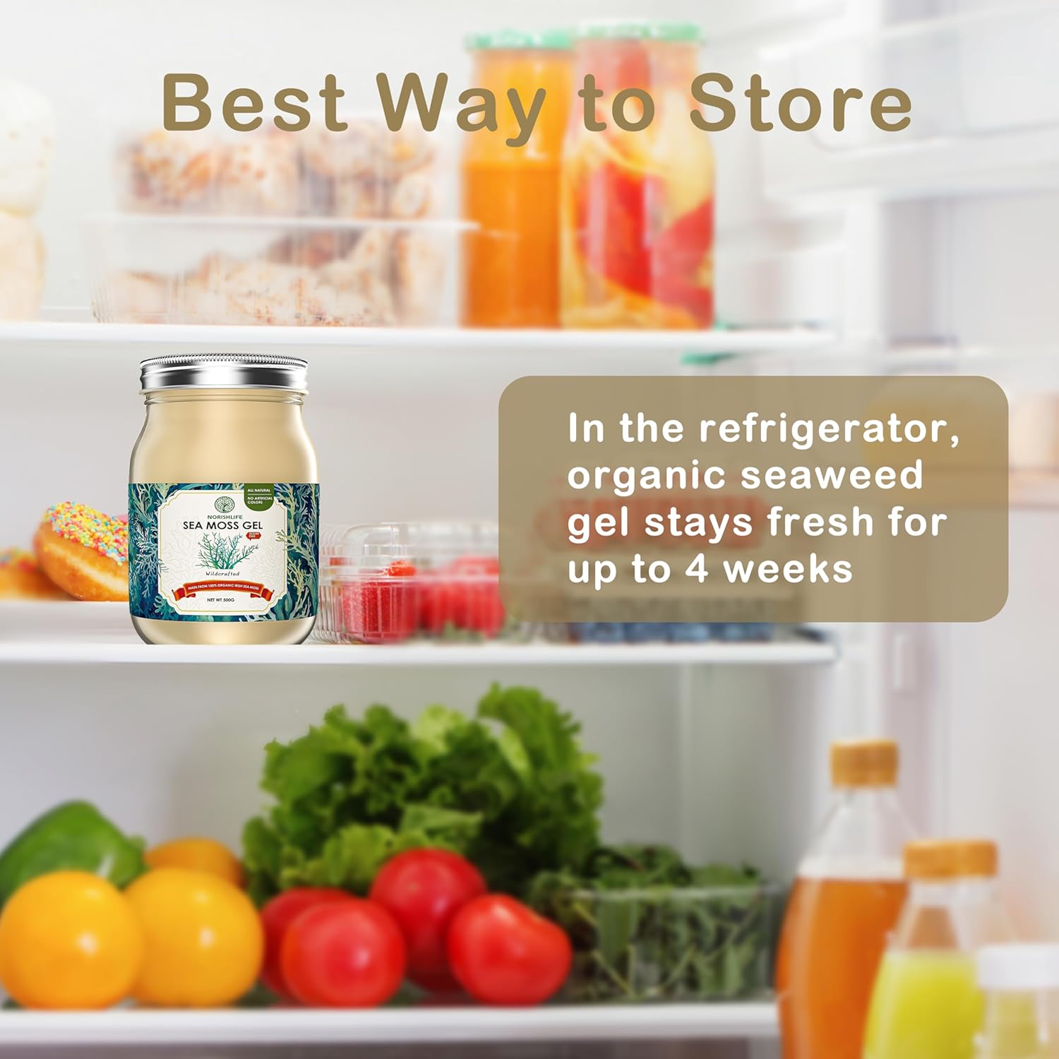 18OZ NourishLife Wildcrafted Irish Sea Moss Gel with 102 Minerals, Proteins & Vitamins - Raw Seamoss Gel Nutritional Supplement