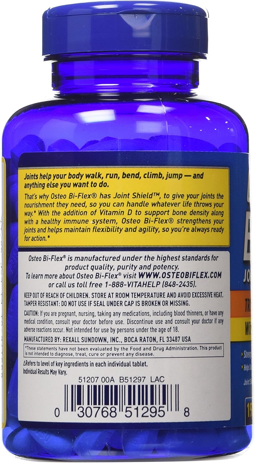 190 Caplets of Osteo Bi-Flex Triple Strength Glucosamine Chondroitin MSM with Vitamin D