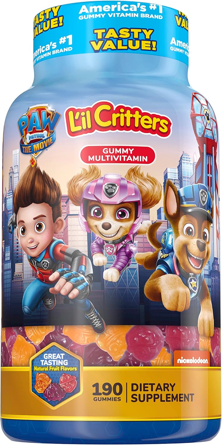 190 Count Lil Critters Paw Patrol & Gummy Vites Kids Multivitamin Gummies - Cherry, Strawberry, Orange, Pineapple, Blueberry