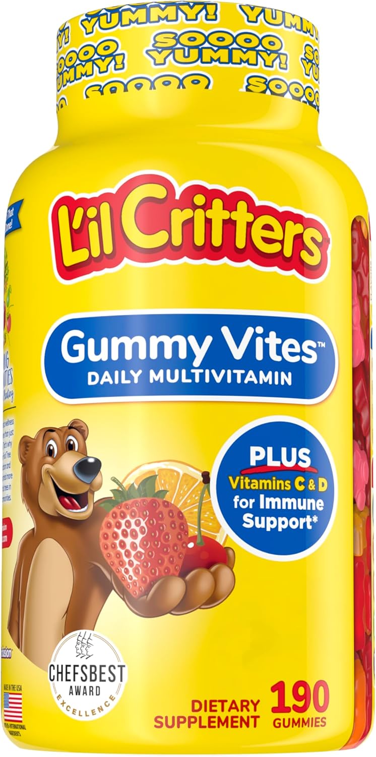 190 Count Lil Critters Paw Patrol & Gummy Vites Kids Multivitamin Gummies - Cherry, Strawberry, Orange, Pineapple, Blueberry