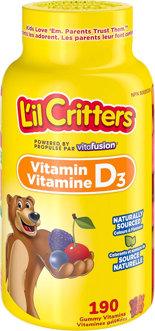 190 Count Lil Critters Vitamin D Gummy Bears for Kids