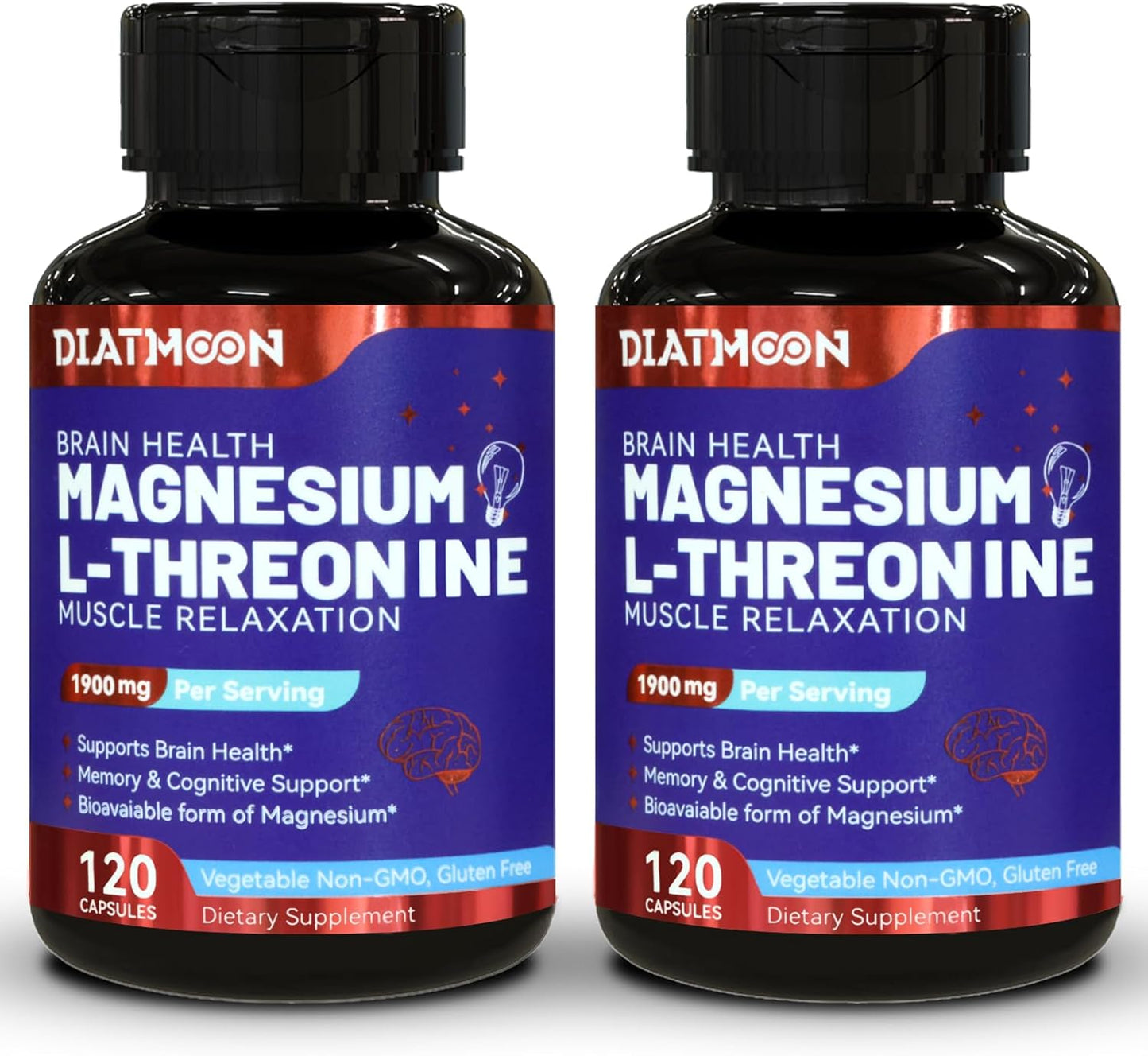 1900mg Magnesium L-Threonine Capsules - Non GMO & Gluten Free Supplement - 240 Veg Capsules