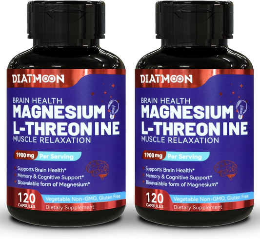 1900mg Magnesium L-Threonine Capsules - Non GMO & Gluten Free Supplement - 240 Veg Capsules