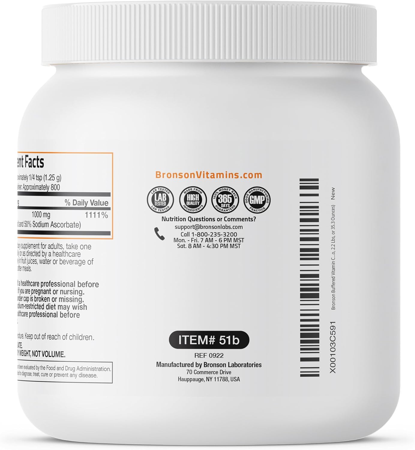 1kg Bronson Buffered Vitamin C Powder for Immune System Support & Antioxidant Protection - BoostGo Australia