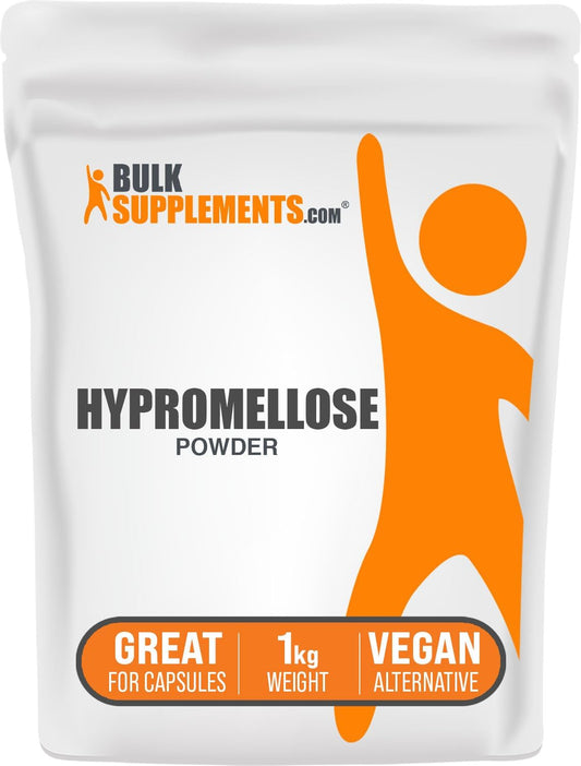 1kg BulkSupplements.com Hypromellose Powder - Hydroxylpropyl Methylcellulose, HPMC Excipient & Thickening Agent - Vegan-Friendly Option