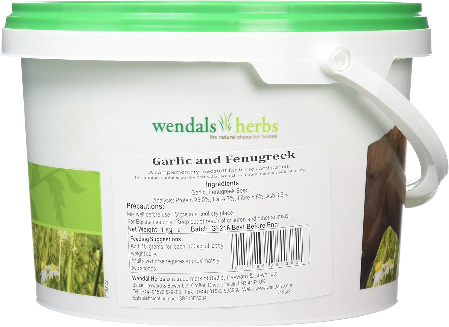 1kg Wendals Garlic and Fenugreek Supplement for Horses and Livestock