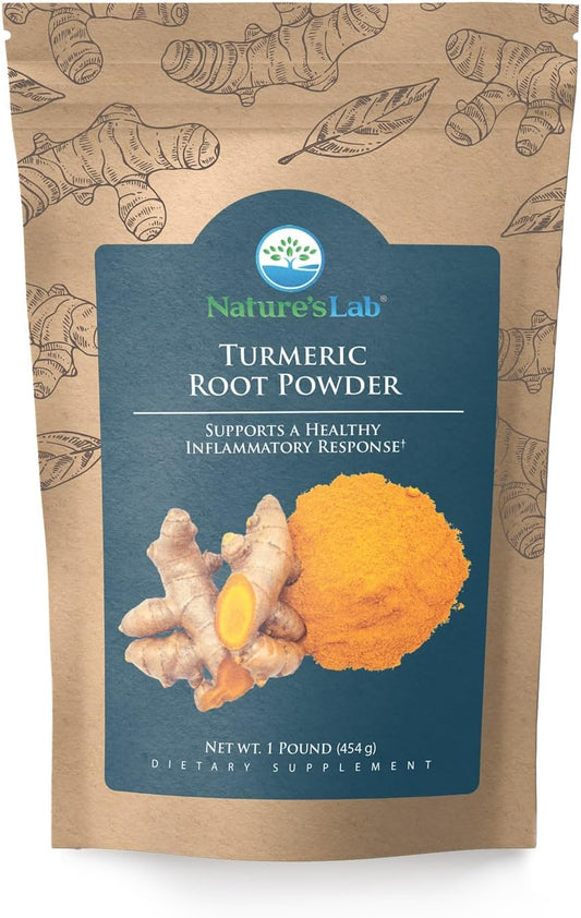 1lb Bag of Nature's Lab Turmeric Root Powder - 64 Servings