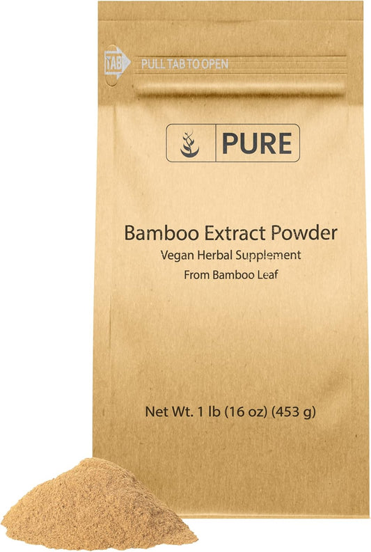1lb Bamboo Extract Powder - Pure Original Ingredients, Non-GMO, Gluten-Free Herbal Supplement - Lab-Verified
