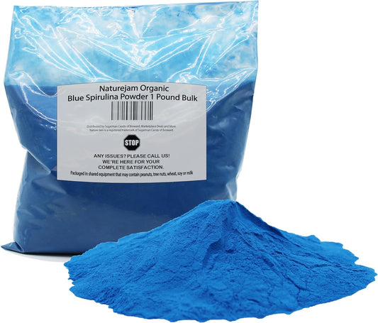 1lb Bulk Organic Blue Spirulina Powder - Premium Culinary Grade for Smoothies from Naturejam