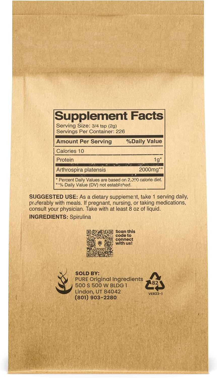 1lb Bundle of Pure Bee Pollen, L-Glutamine, & Spirulina Powder - Food Safe Supplement Powders