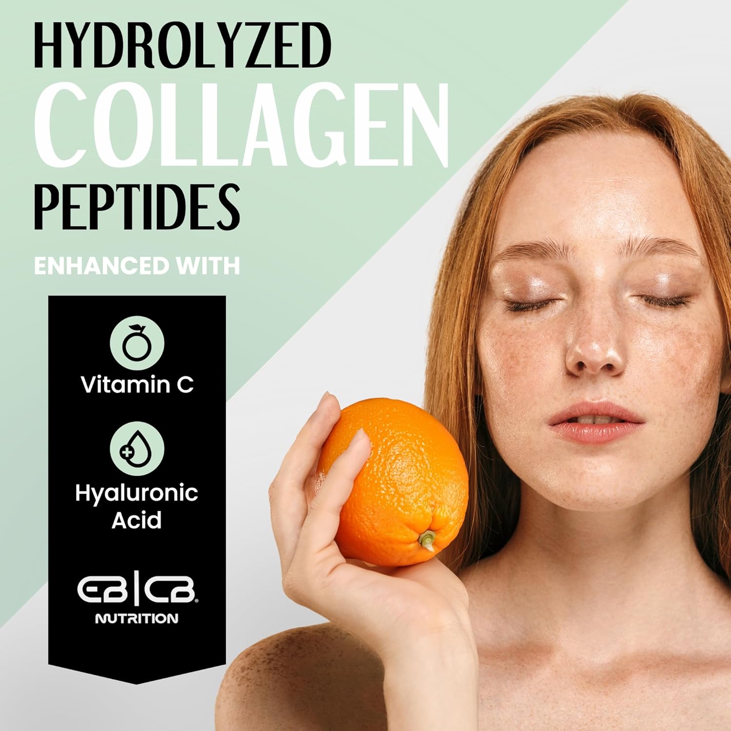 1lb EBCB Nutrition Hydrolyzed Collagen Peptides with Vitamin C and Hyaluronic Acid