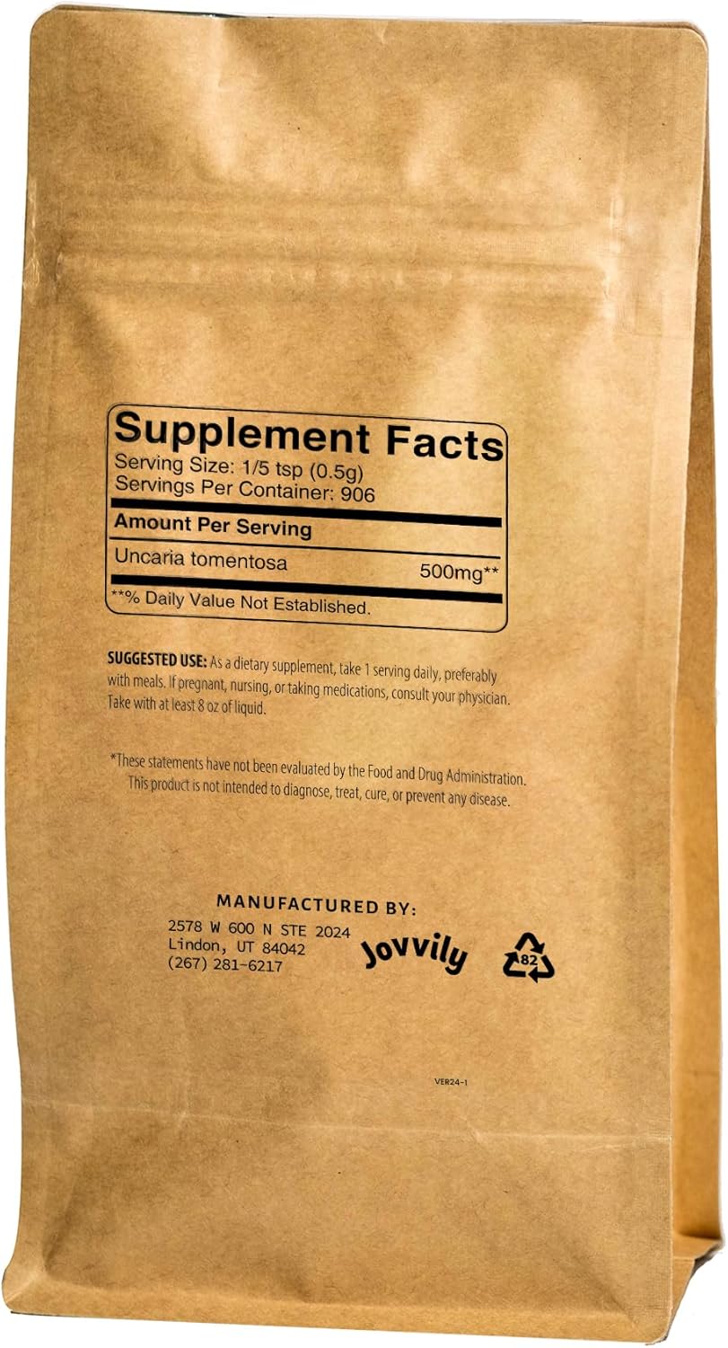 1lb Jovvily Cat's Claw Bark Herbal Supplement with Earthy Taste - Natural Remedy for Wellness