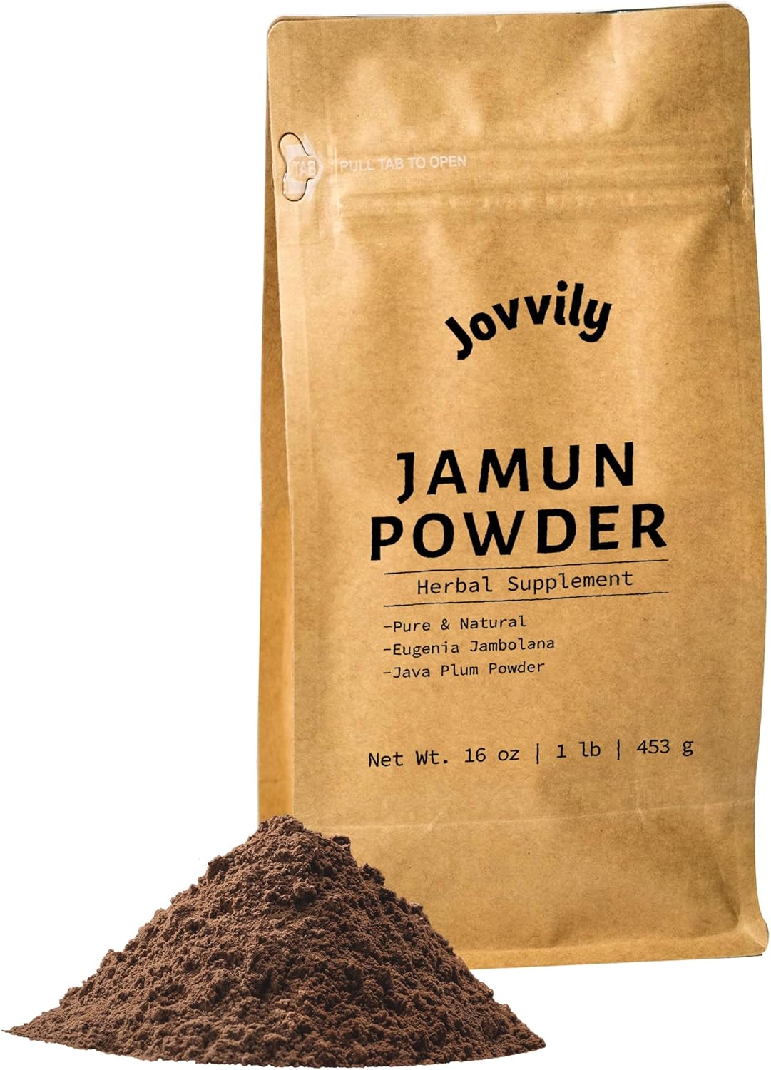 1lb Jovvily Jamun Powder made from Eugenia Jambolana Seeds - Pure & Natural Java Plum Powder