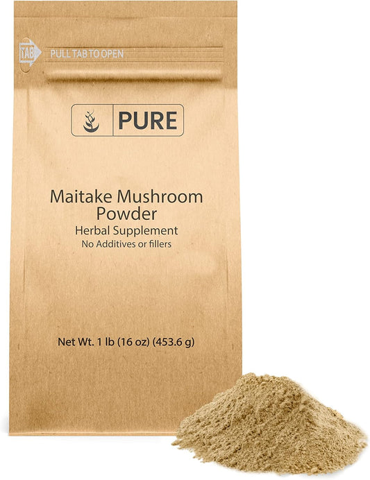 1lb Maitake Mushroom Powder - Pure Original Ingredients, Hen-of-The-Woods, Non-GMO, Lab-Verified.