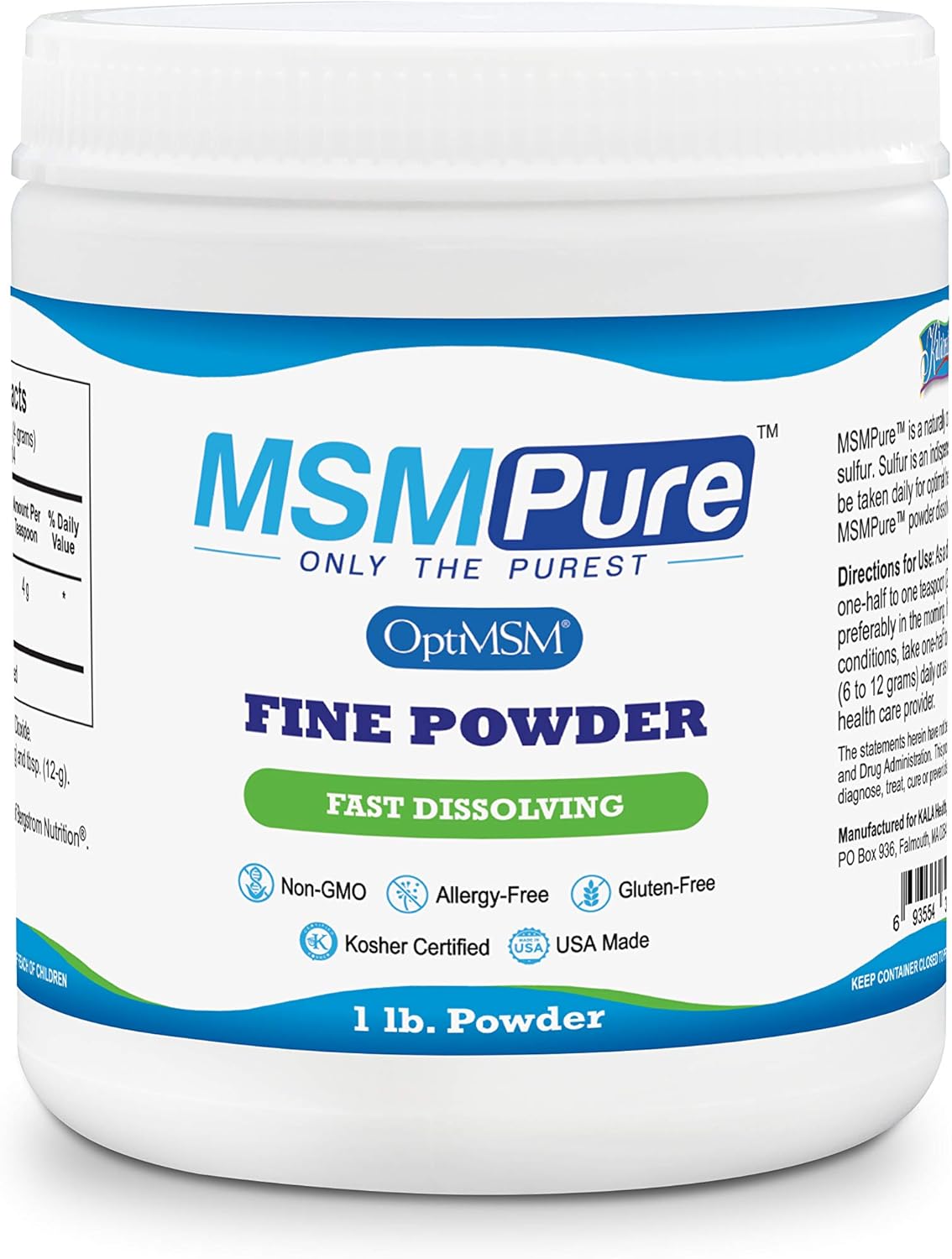 1lb MSM Fine Powder Crystals & 8oz MSM Gel with Organic Aloe Bundle by KALA HEALTH