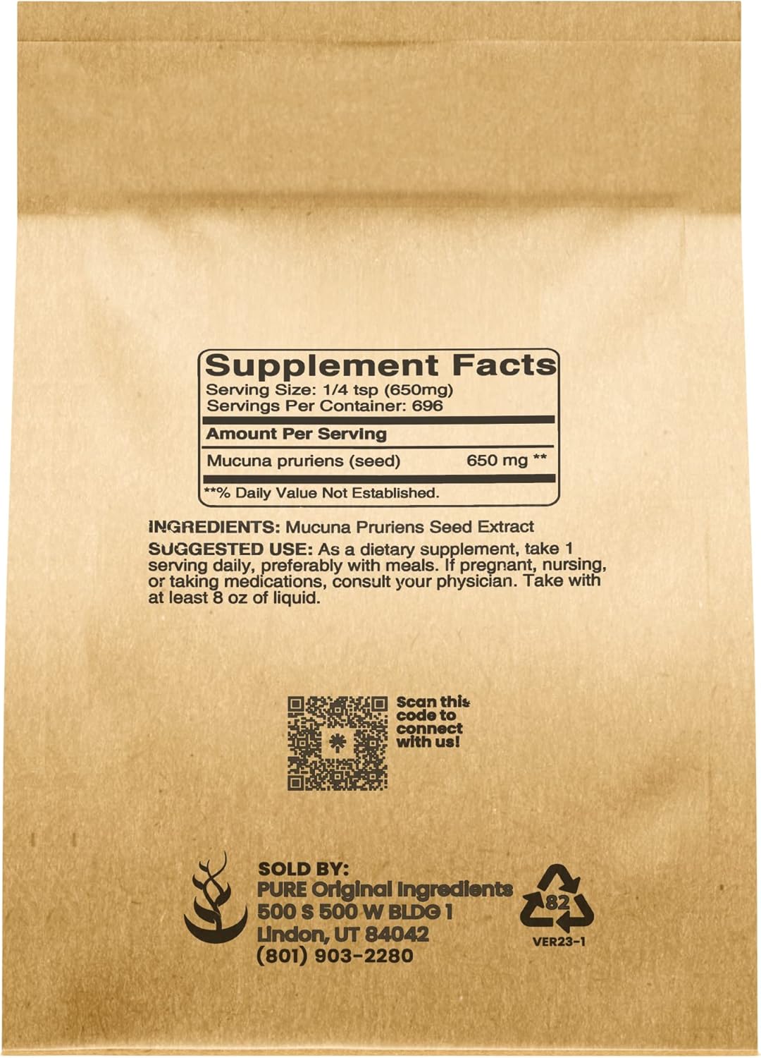 1lb Mucuna Pruriens: Pure & Natural Non-GMO Gluten-Free Ingredients