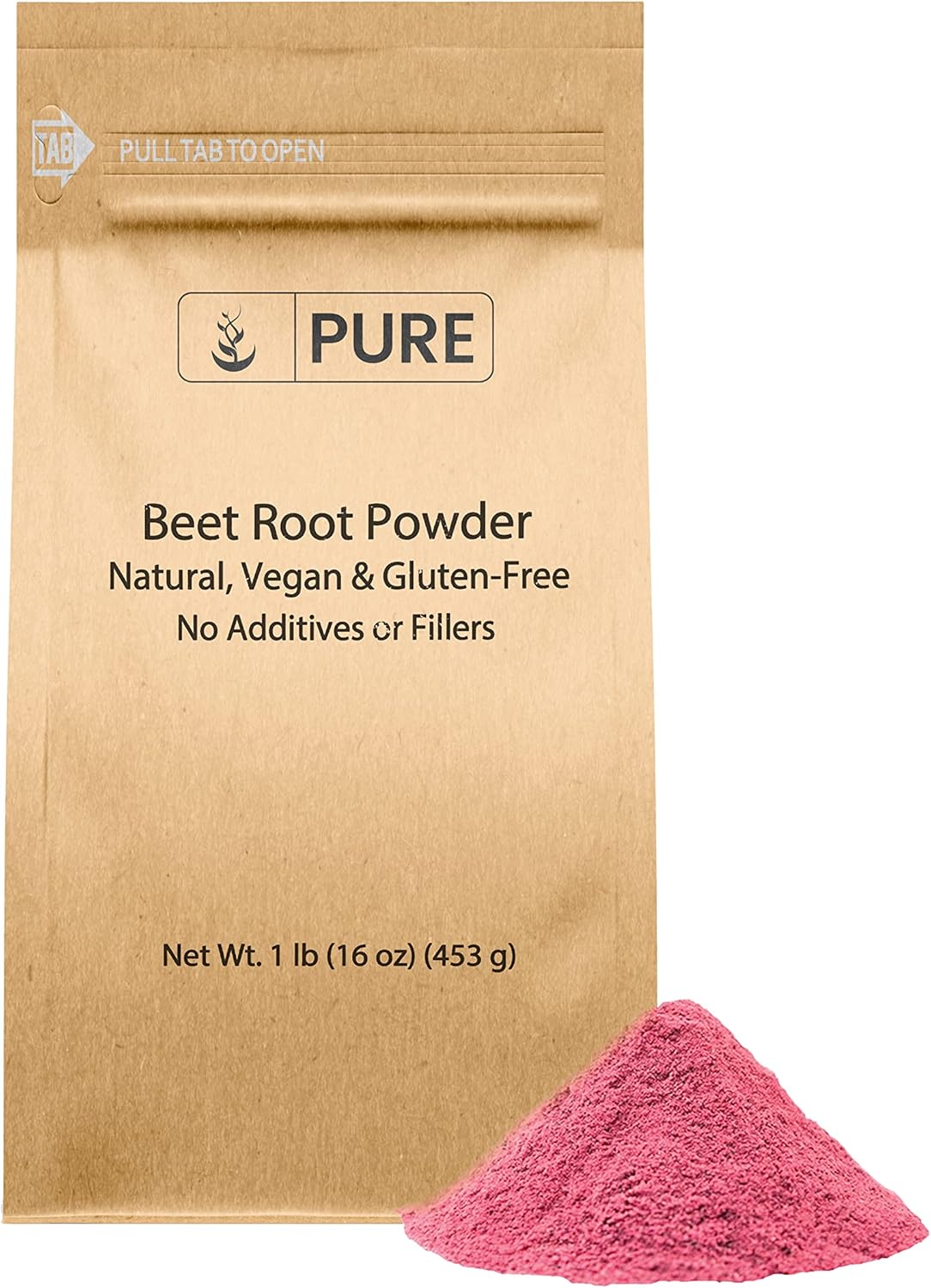 1lb Non-GMO Beet Root Powder for Smoothies - Rich Color, Pure Ingredients, High Folate