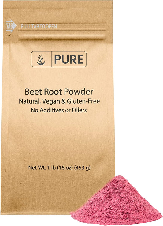 1lb Non-GMO Beet Root Powder for Smoothies - Rich Color, Pure Ingredients, High Folate