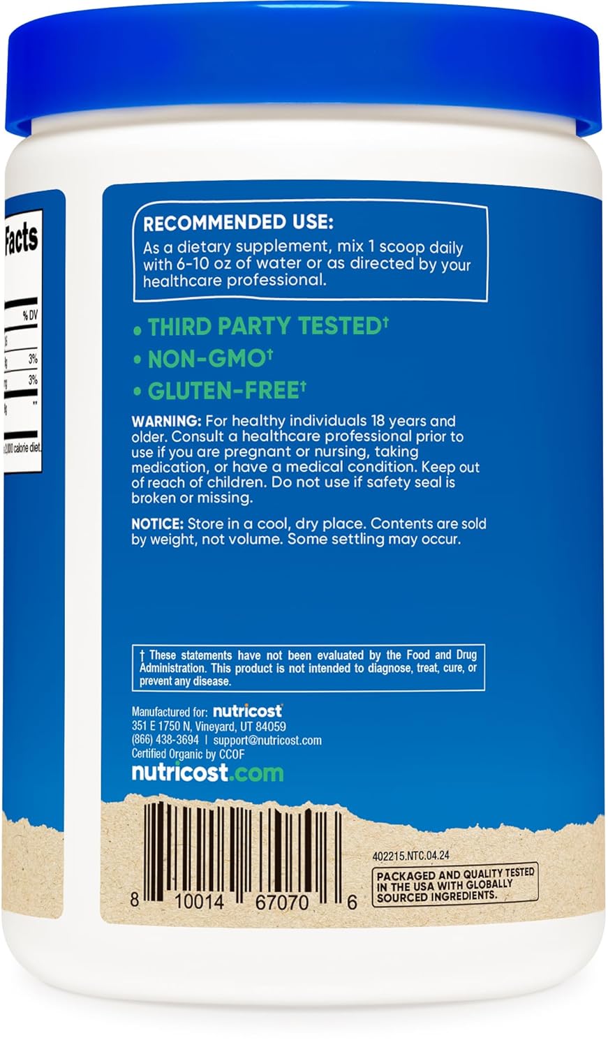 1lb Nutricost Organic Goji Berry Powder - USDA Certified, Gluten-Free, Non-GMO, Vegetarian-Friendly