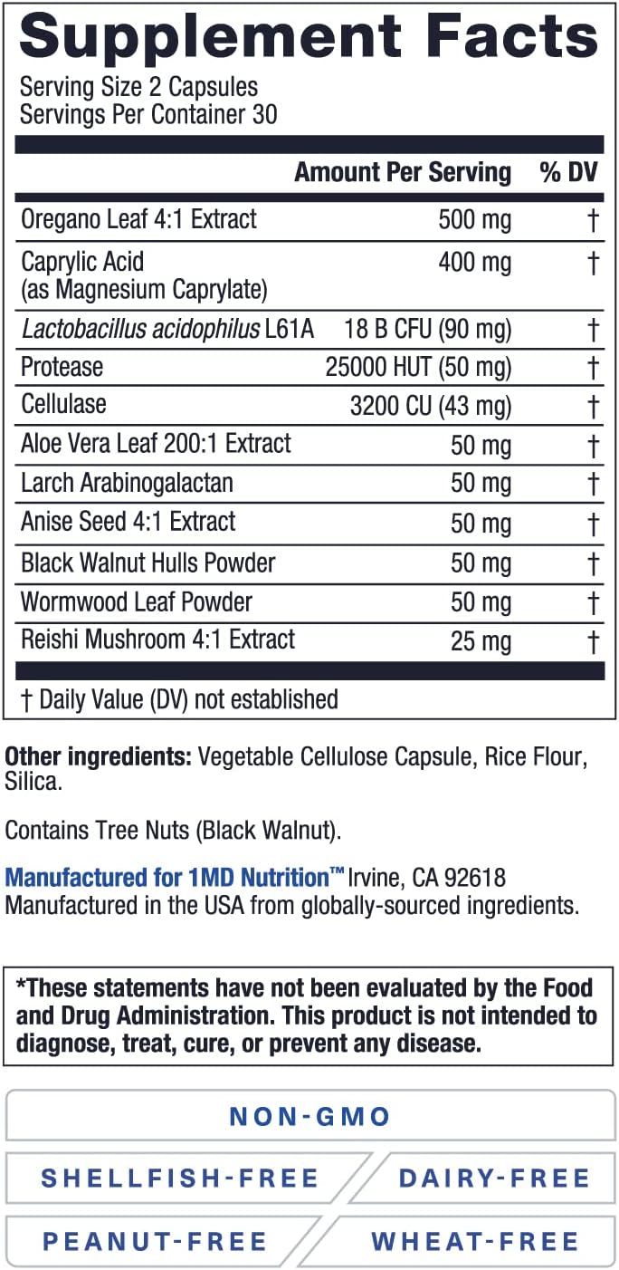 1MD Nutrition BalanceMD Vaginal Probiotics with Oregano & Caprylic Acid - Supports Intestinal Flora Balance - 120 Capsules