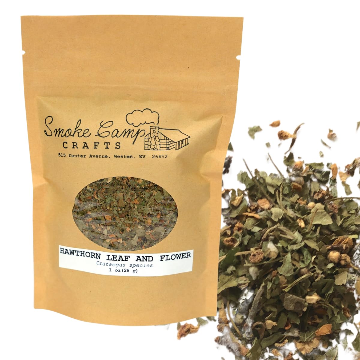 1oz Smoke Camp Crafts Hawthorn Leaf and Flower - Herbal Tea Ingredient for Relaxation and Wellness