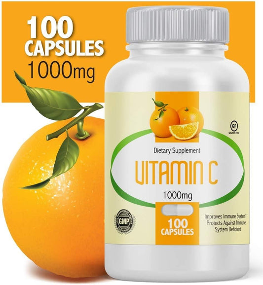 2 Bottles of Natural Vida Vitamin C 1000mg - 200 Capsules Total