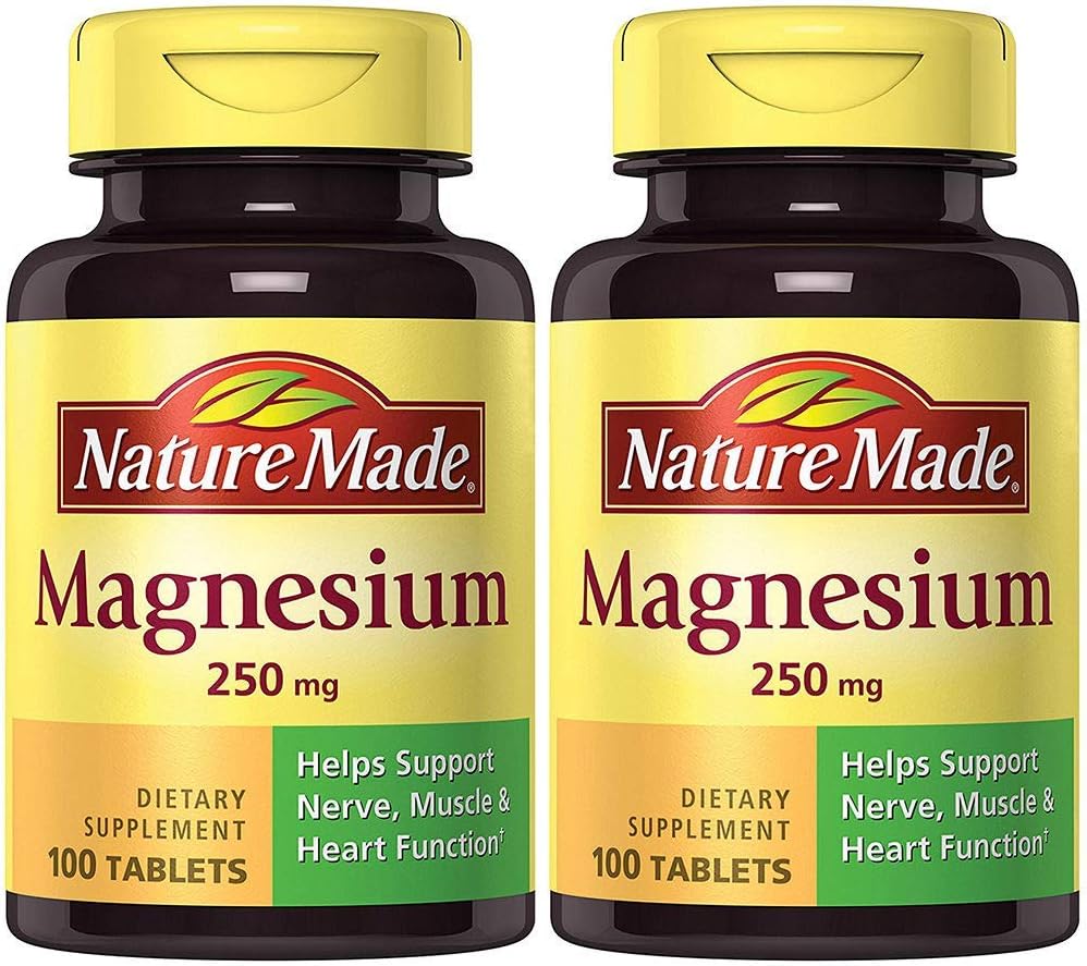 2 Bottles of Nature Made Magnesium Oxide 250 mg, 100 Tablets