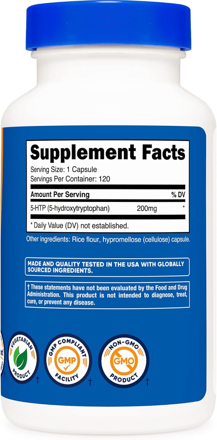 2 Bottles of Nutricost 5-HTP 200mg, 120 Vegetarian Capsules - Non-GMO & Gluten Free