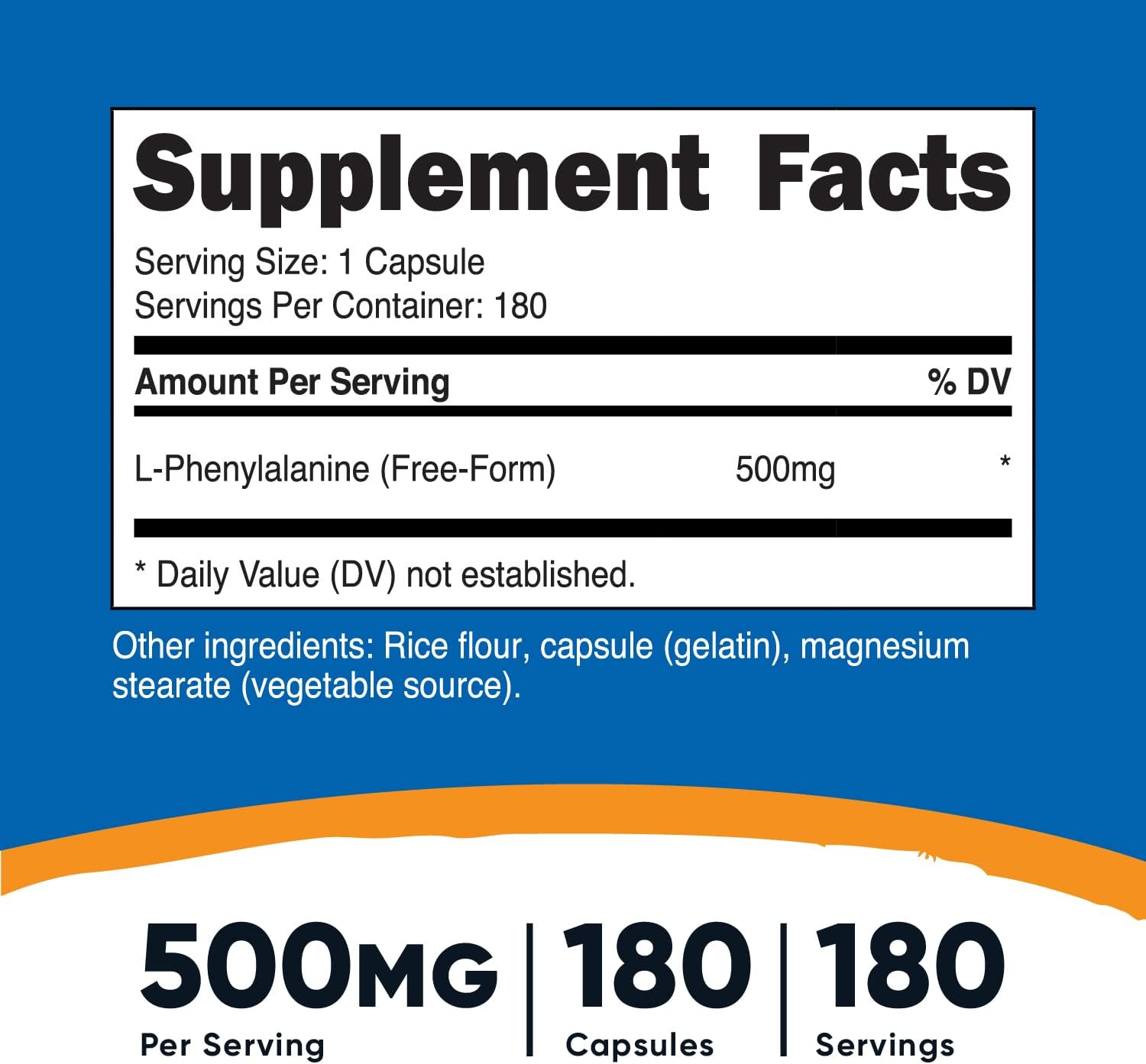 2 Bottles of Nutricost L-Phenylalanine 500mg, Total of 360 Capsules