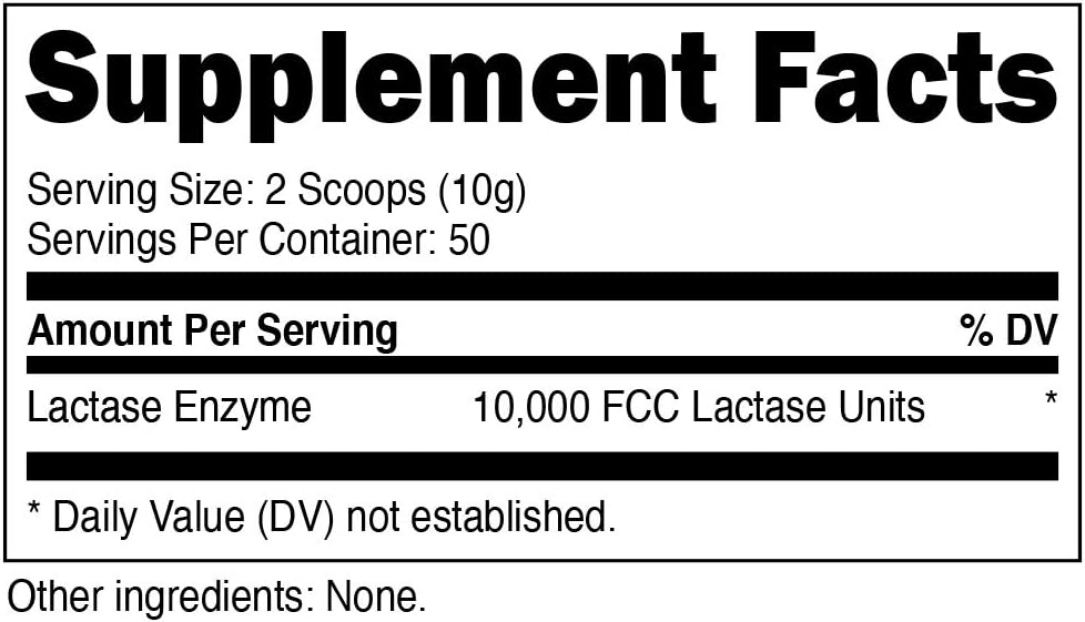 2 Bottles of Nutricost Lactase Powder - 1000 Grams Total - High-Quality Enzyme Supplement