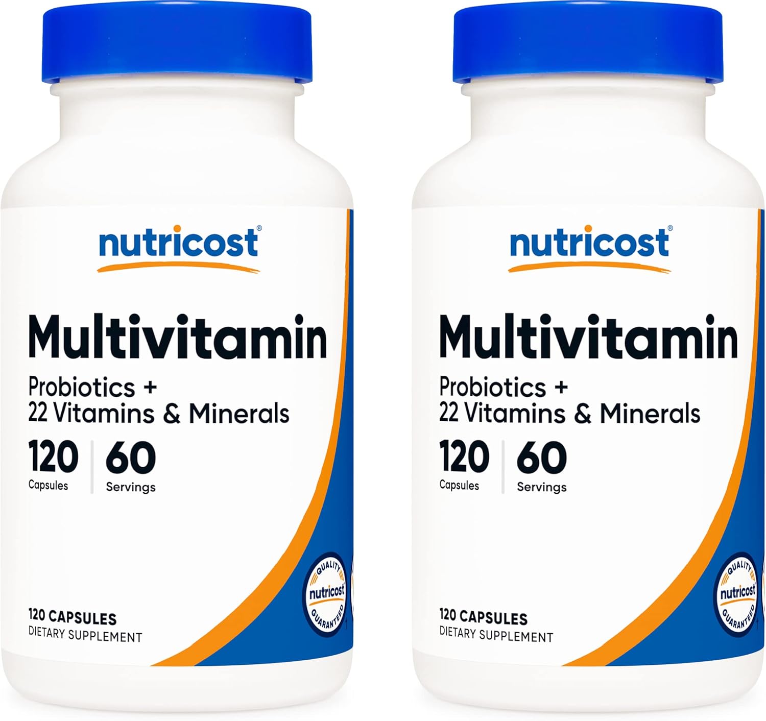 2 Bottles of Nutricost Multivitamin with Probiotics - 120 Vegetarian Capsules, Rich in Vitamins & Minerals