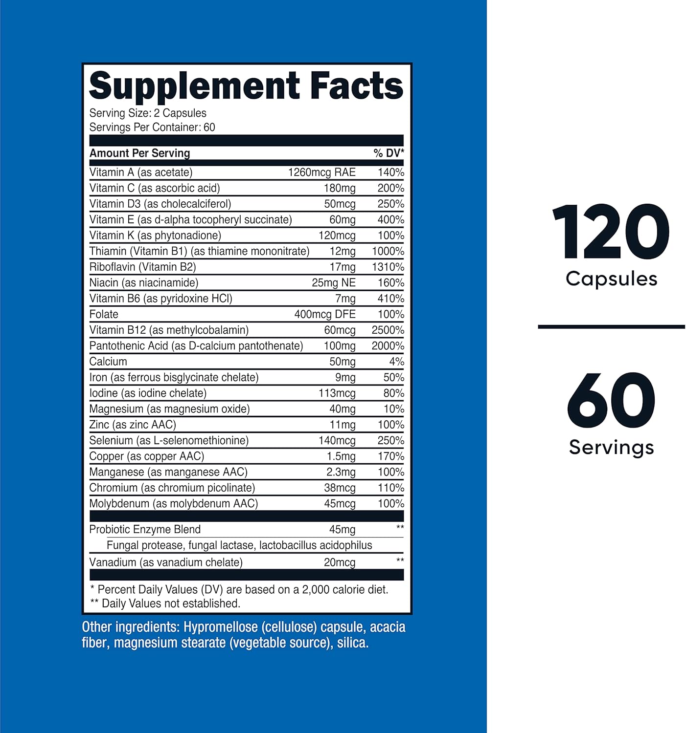 2 Bottles of Nutricost Multivitamin with Probiotics - 120 Vegetarian Capsules, Rich in Vitamins & Minerals