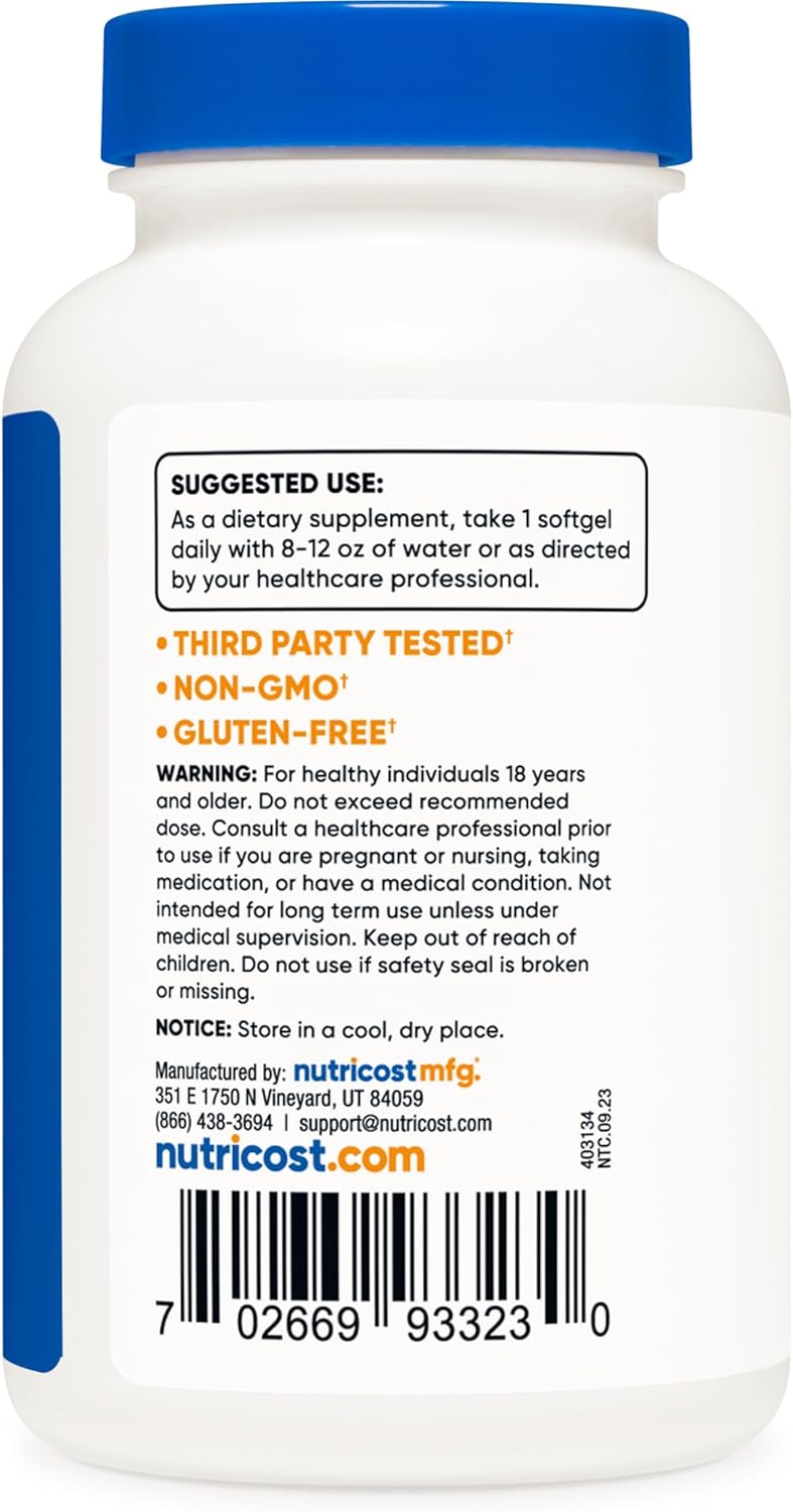 2 Bottles of Nutricost Vitamin A 10,000 IU Softgels - 500 Capsules Total