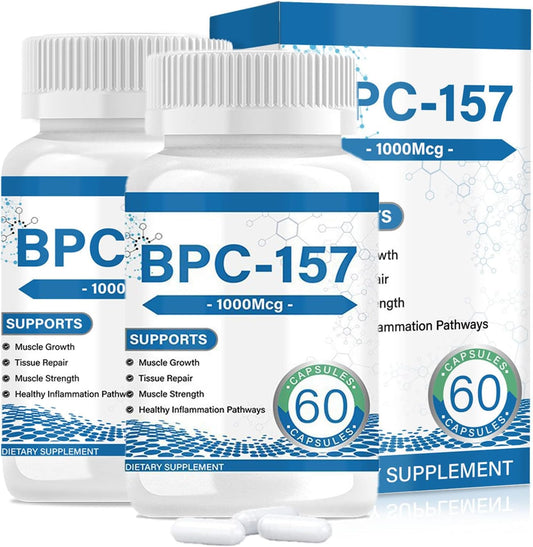 2 Bottles Peabloom BPC-157 Peptide Capsules - 1000mcg, 2-Month Supply - Non-GMO, Gluten Free - 60 Capsules
