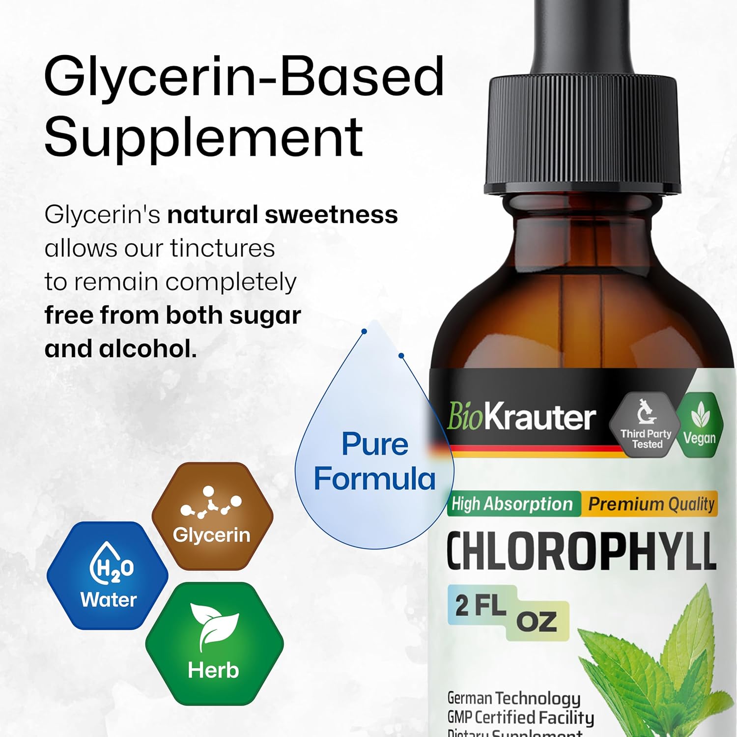 2 Fl. Oz. BIO KRAUTER Chlorophyll and Lung Detox Tincture for Respiratory Health