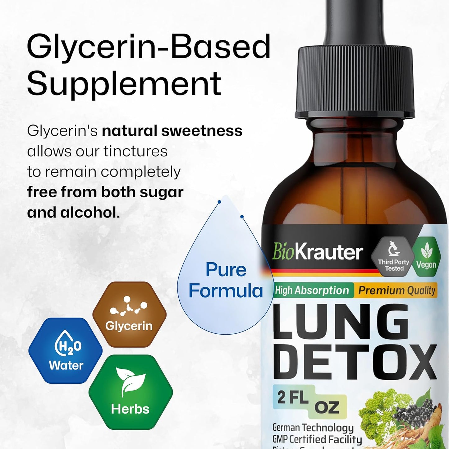 2 Fl. Oz. BIO KRAUTER Chlorophyll and Lung Detox Tincture for Respiratory Health