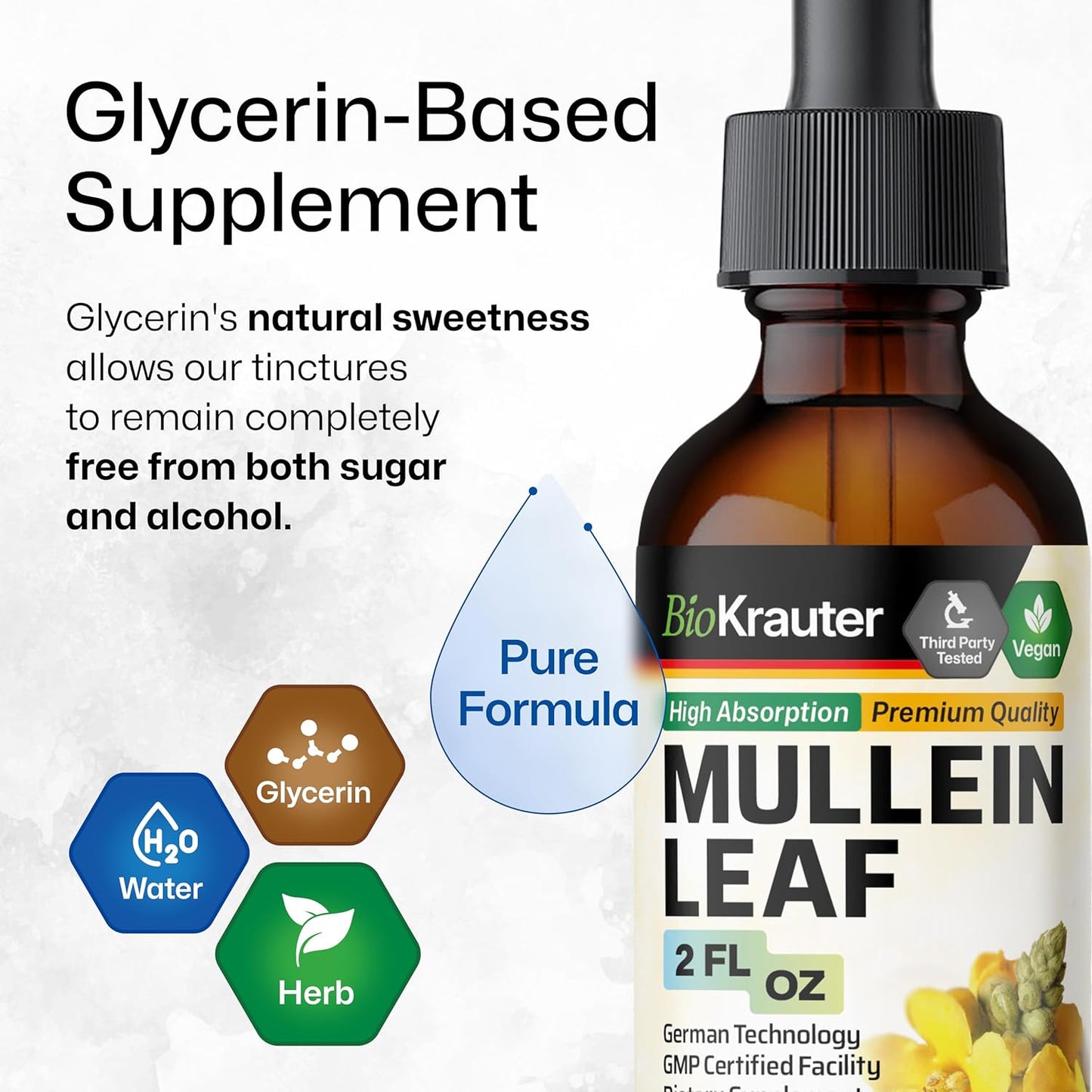2 Fl. Oz. BIO KRAUTER Chlorophyll and Mullein Tincture Set for Natural Wellness