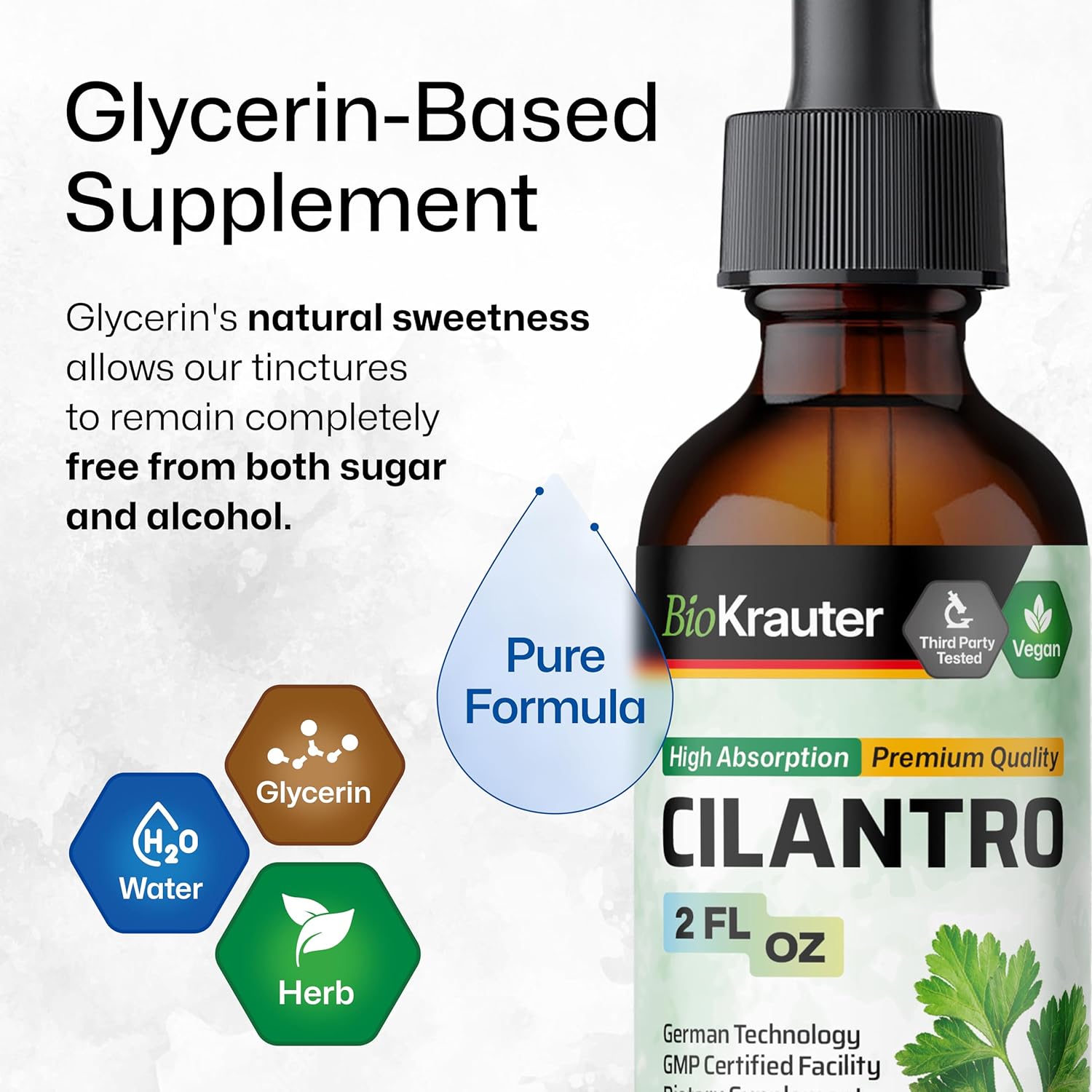 2 Fl. Oz. Bio Krauter Cilantro and Dandelion Herbal Tinctures