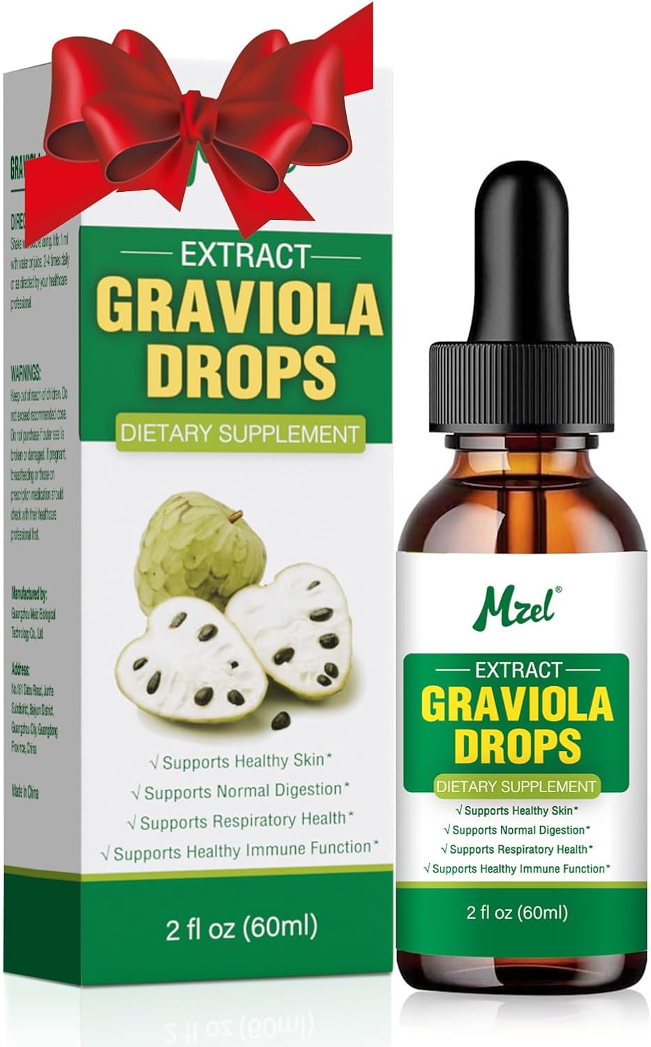 2 Fl Oz Graviola Leaf Extract Liquid Drops from Soursop, 98% Absorption for Men, Women, Mother, Father - Christmas Gift