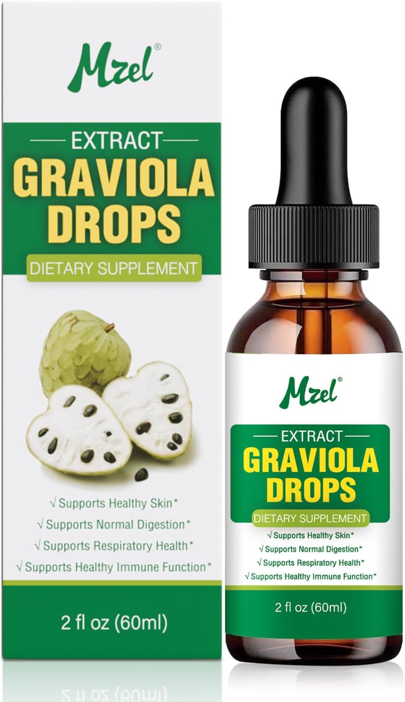2 Fl Oz Graviola Leaf Extract Liquid Drops from Soursop, 98% Absorption for Men, Women, Mother, Father - Christmas Gift