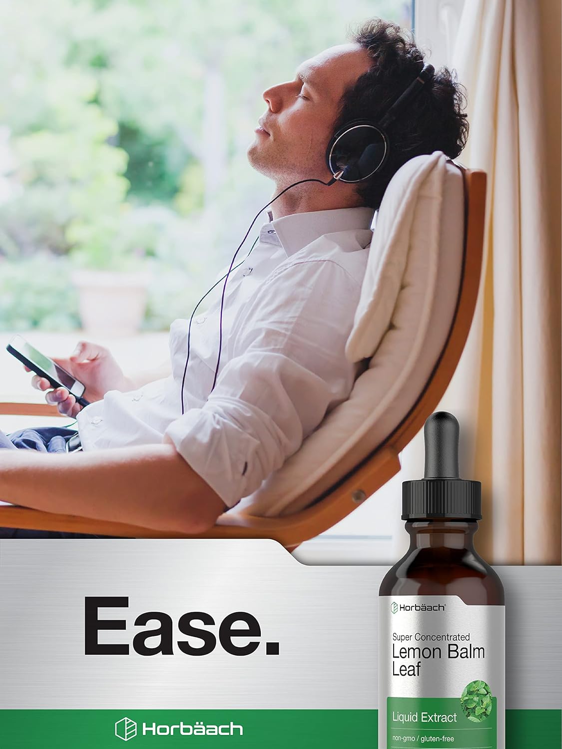2 fl oz Horbäach Lemon Balm Tincture - Melissa Officinalis Leaf Liquid Extract - Vegetarian, Non-GMO, Gluten Free