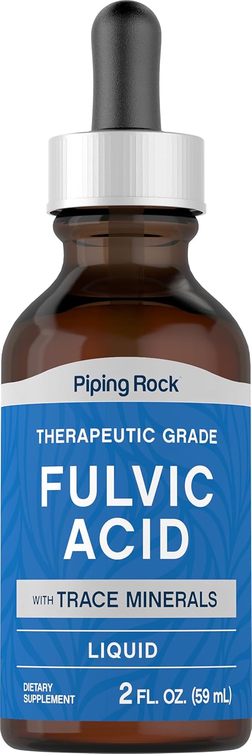 2 fl oz Piping Rock Liquid Fulvic Acid Drops with Trace Minerals - Ionic Vegetarian Supplement