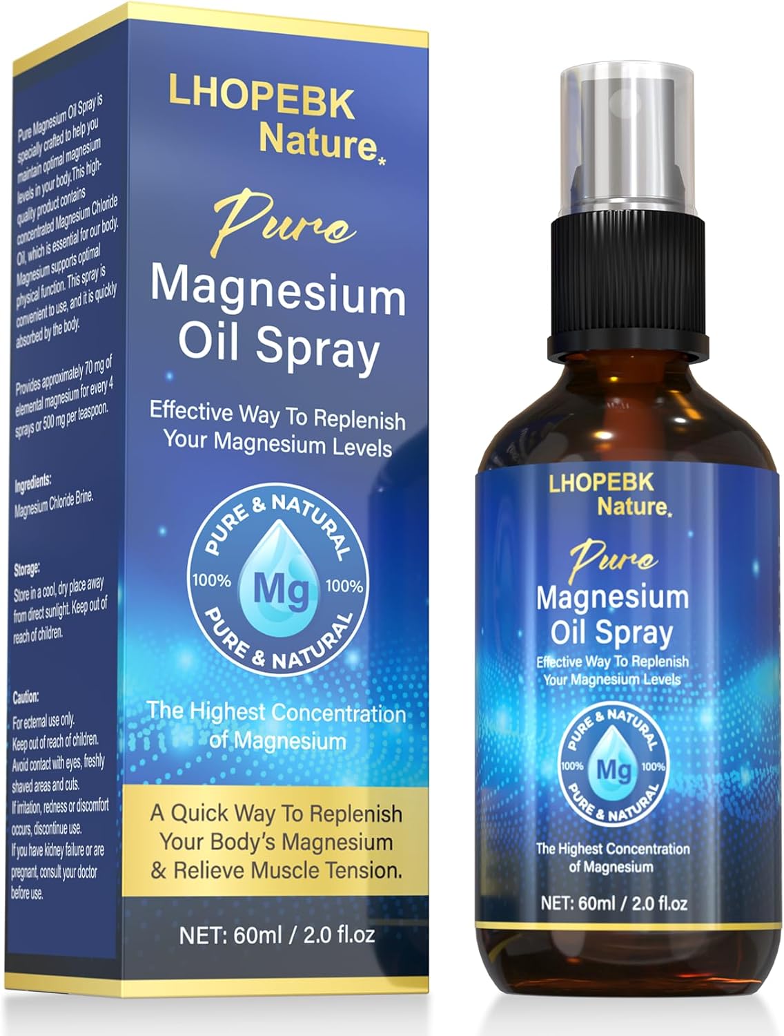 2 Fl Oz Pure Magnesium Oil Spray for Feet - Easy Absorption - All Skin Types