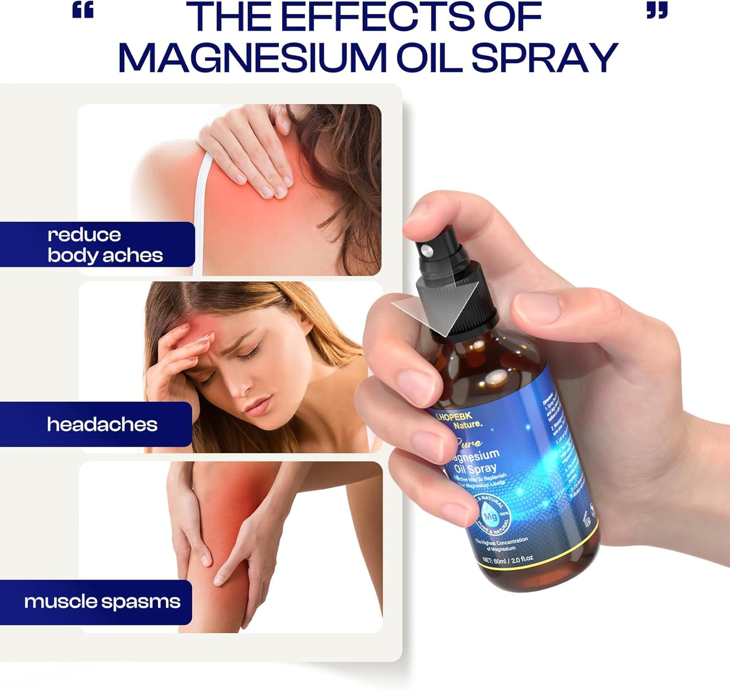 2 Fl Oz Pure Magnesium Oil Spray for Feet - Easy Absorption - All Skin Types