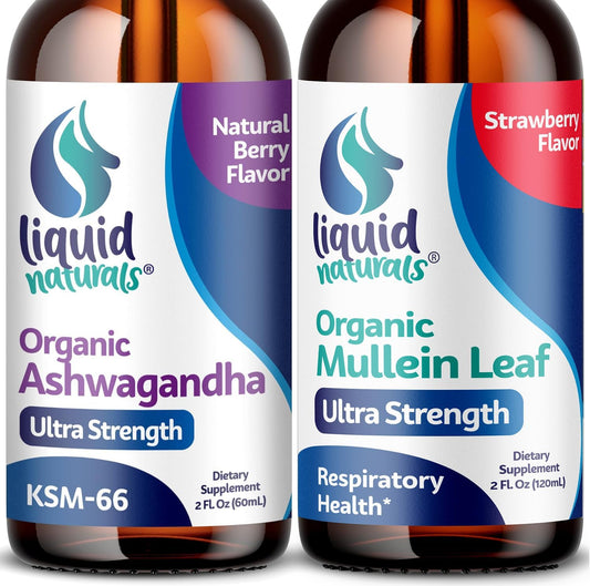 2 Fl. Oz Wellness LABSRX Mullein Leaf Drops with Ashwagandha 2000mg for Lung Health