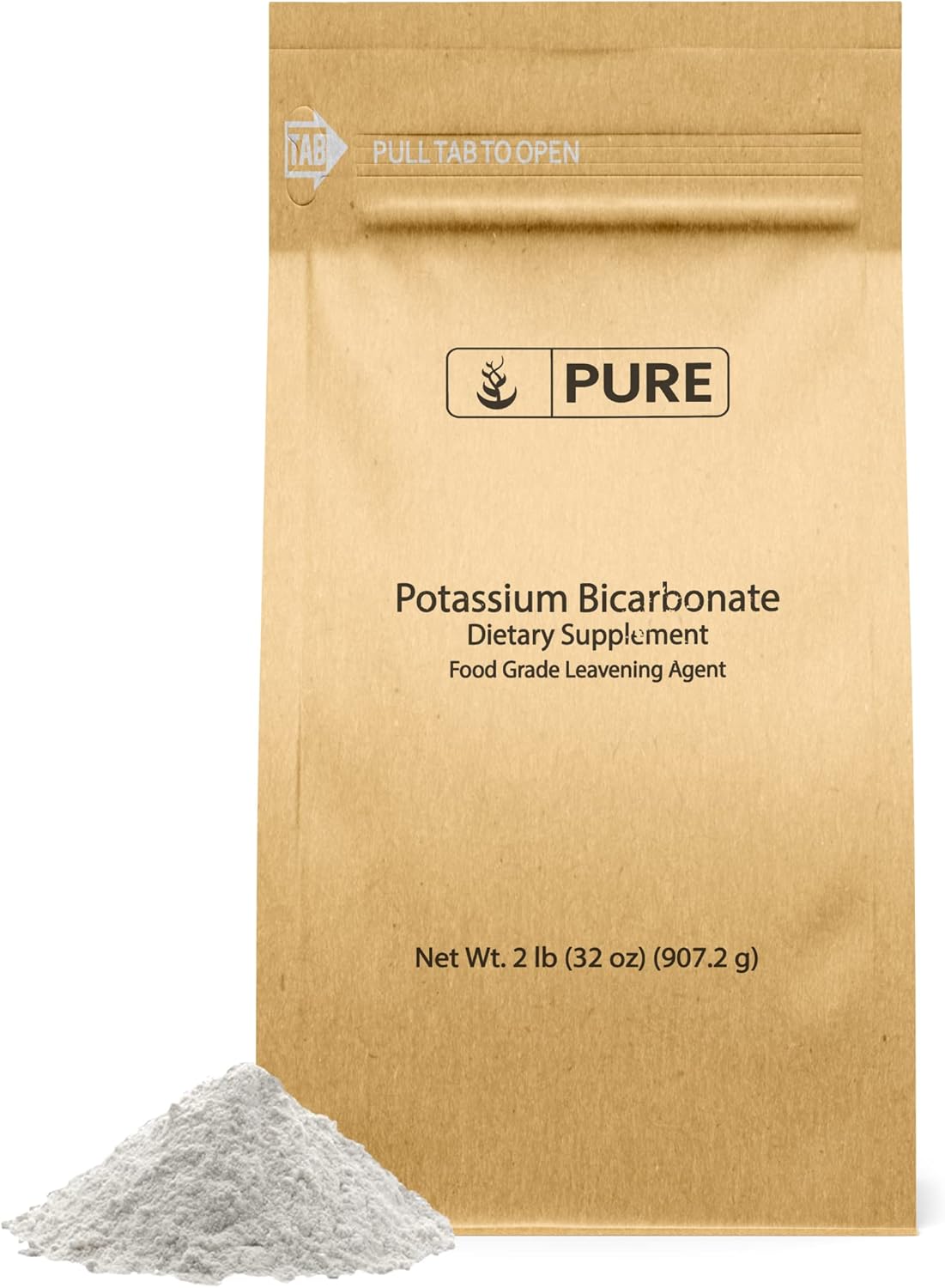 2 lb Bag of Natural Potassium Bicarbonate - Pure Ingredients for Food Safety and Electrolyte Balance